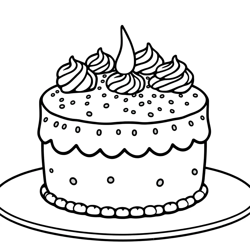 Cake coloring page