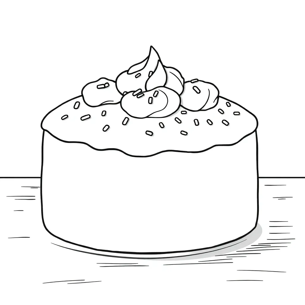 Cake coloring page