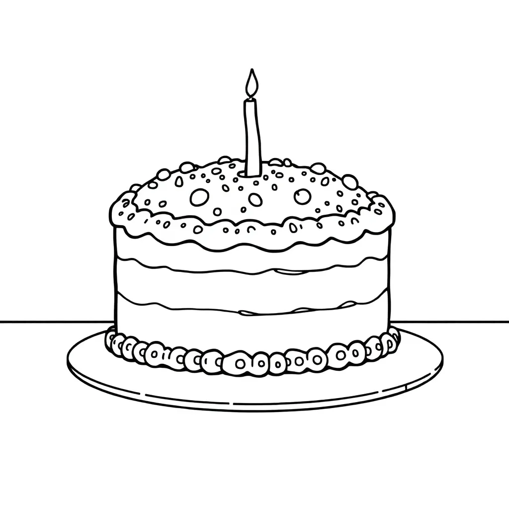 Cake coloring page