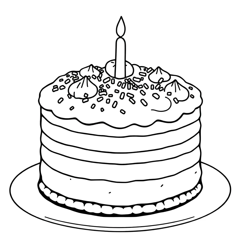 Cake coloring page