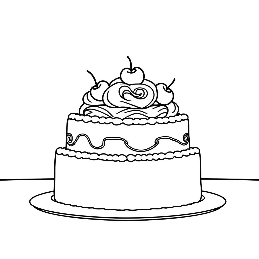Cake coloring page