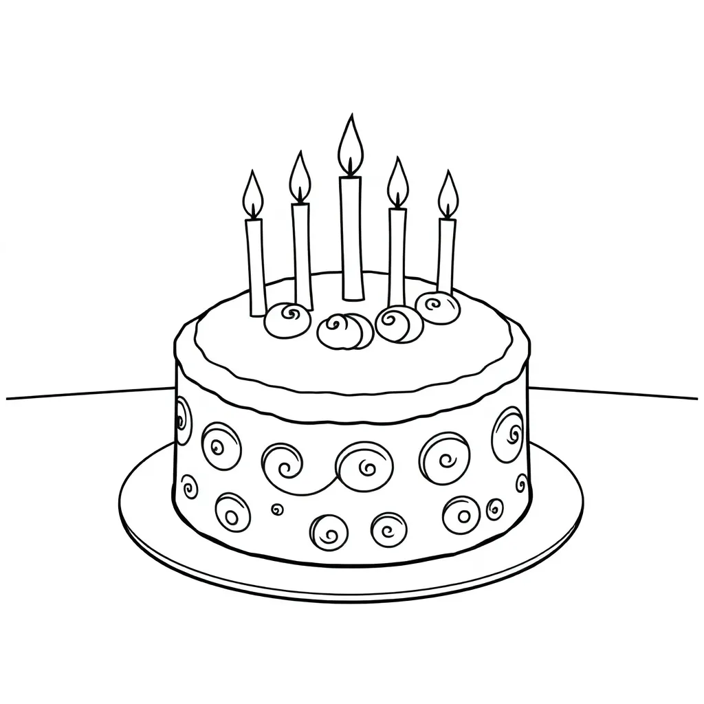 Cake coloring page