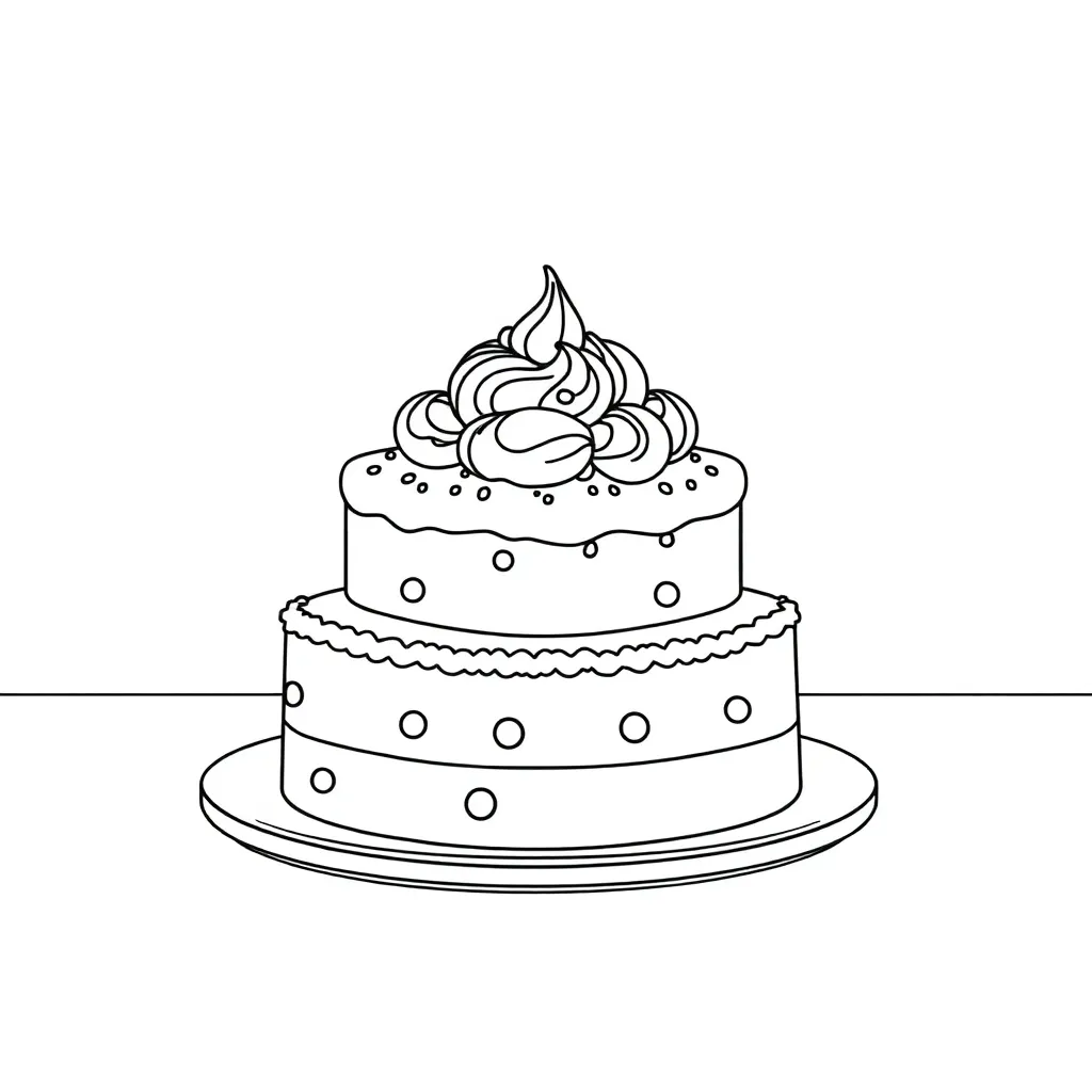 Cake coloring page