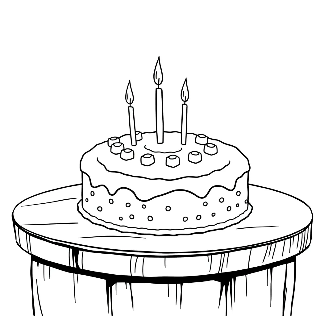 Cake coloring page