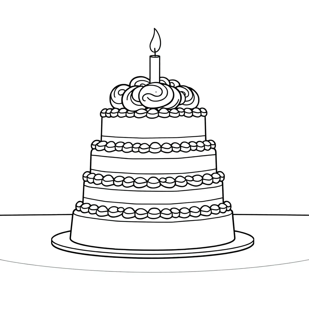 Cake coloring page