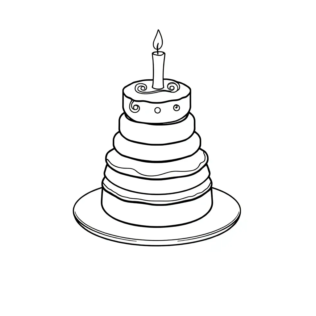 Cake coloring page
