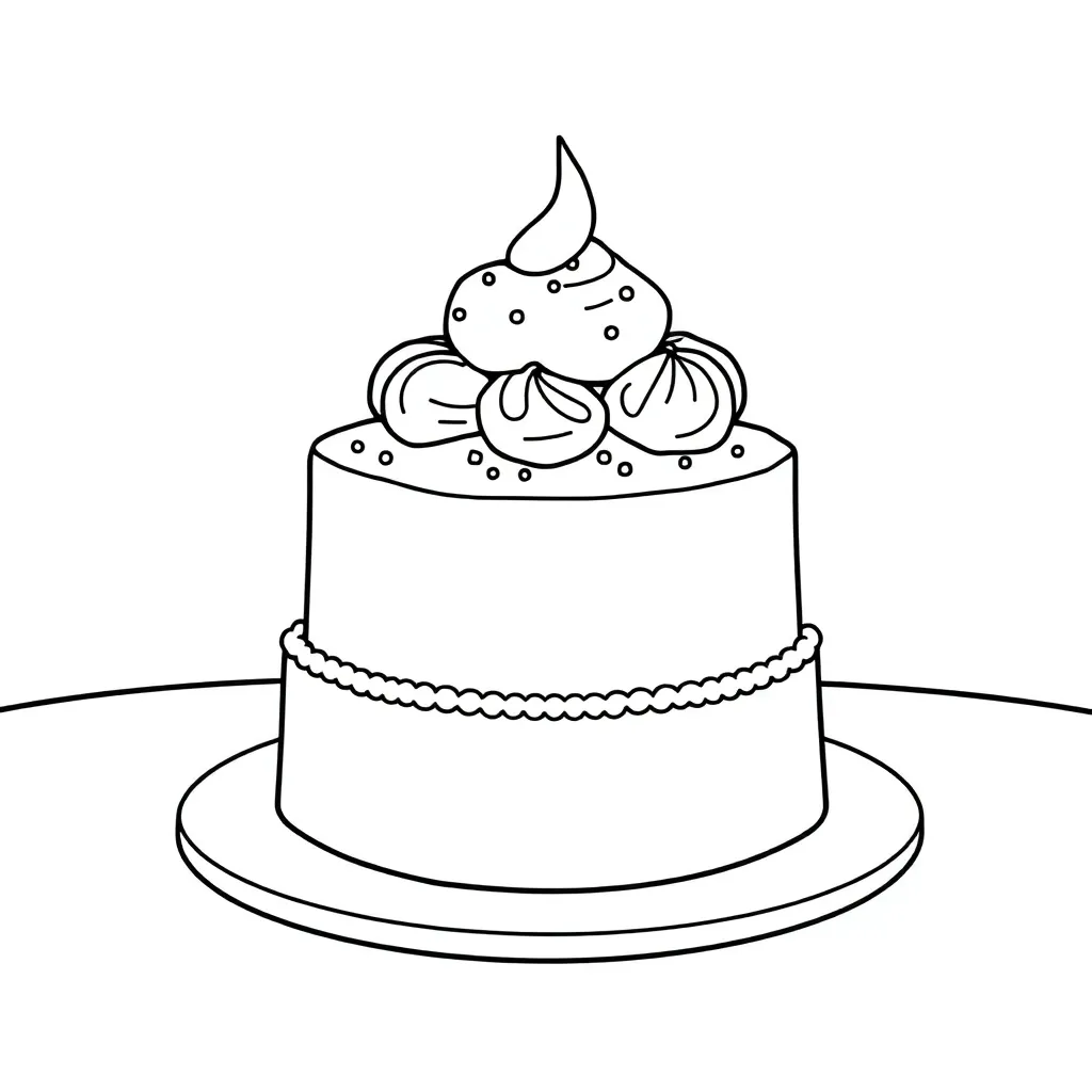 Cake coloring page