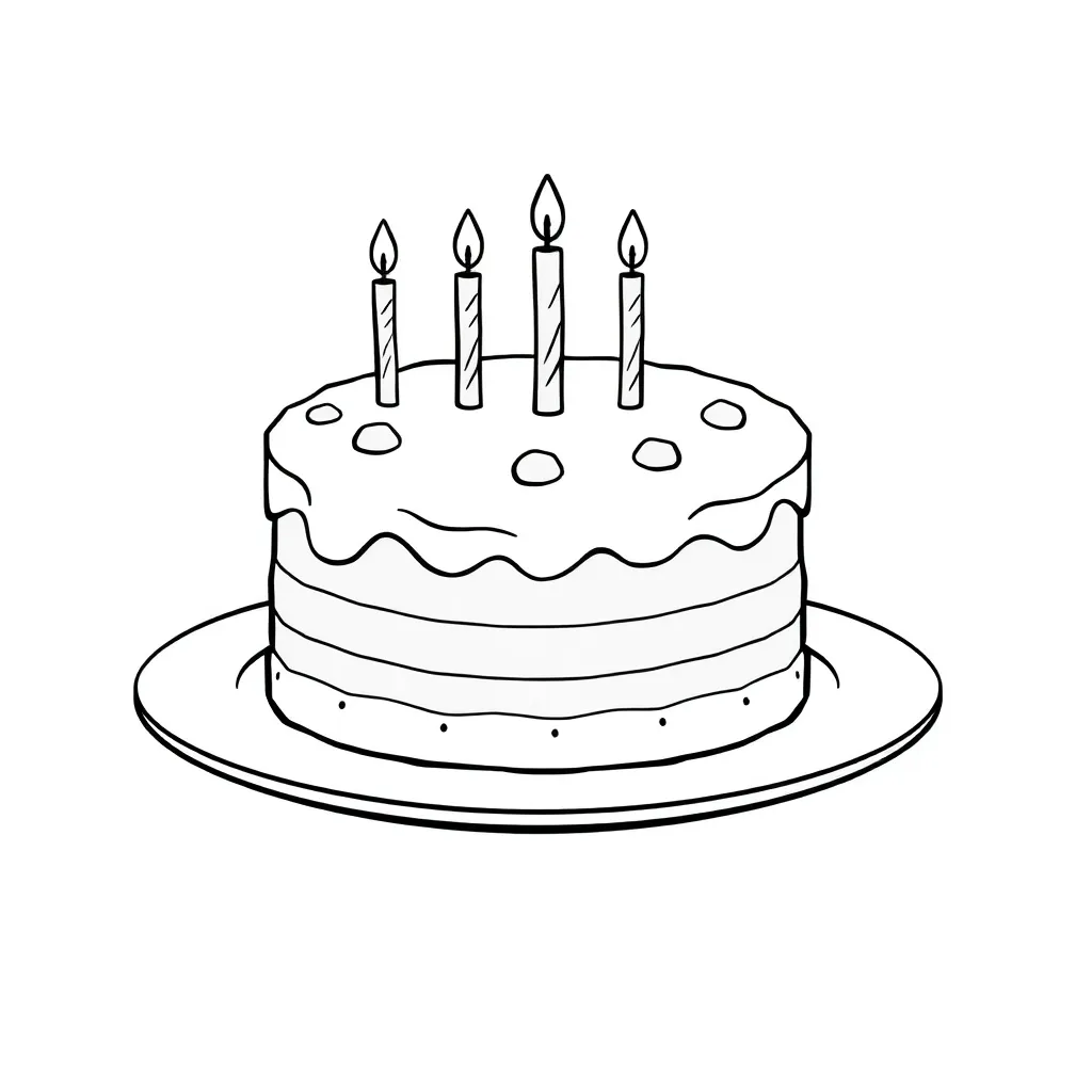 Cake coloring page