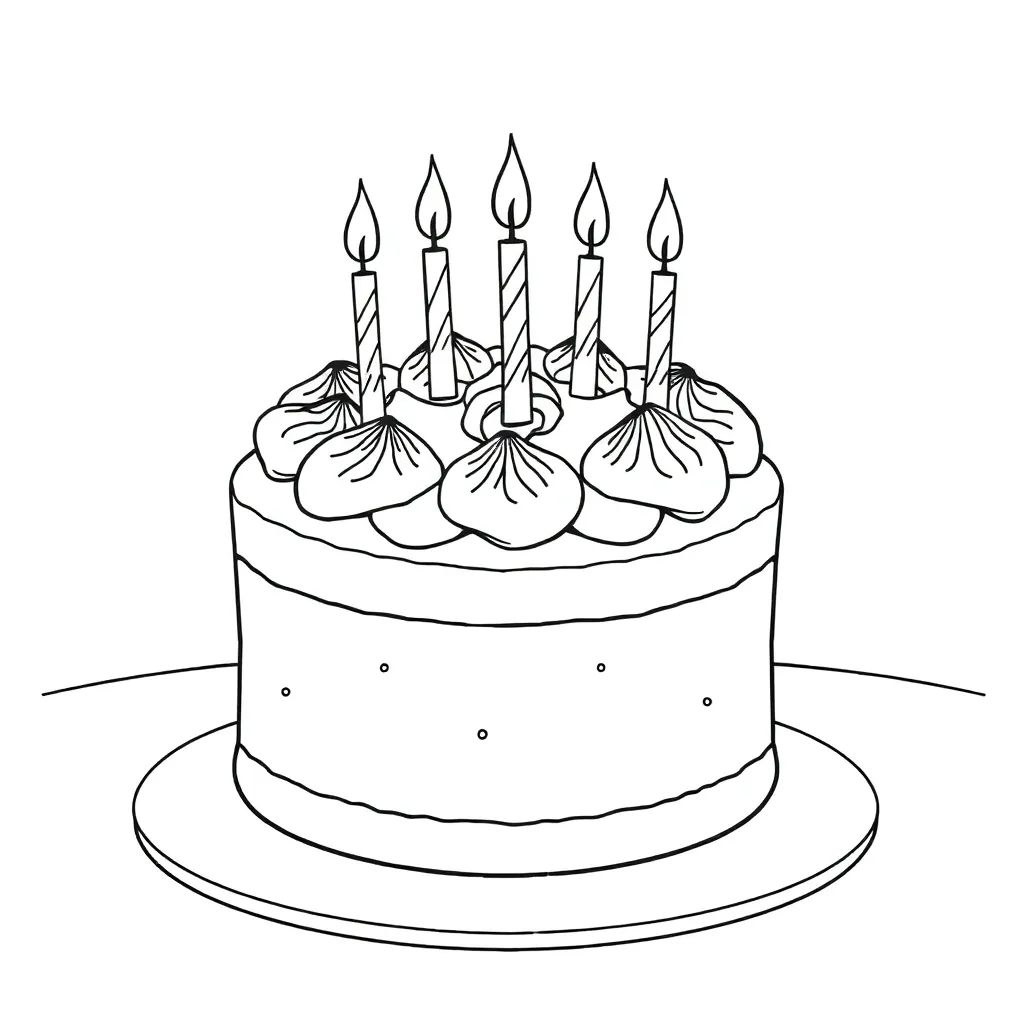 Cake coloring page