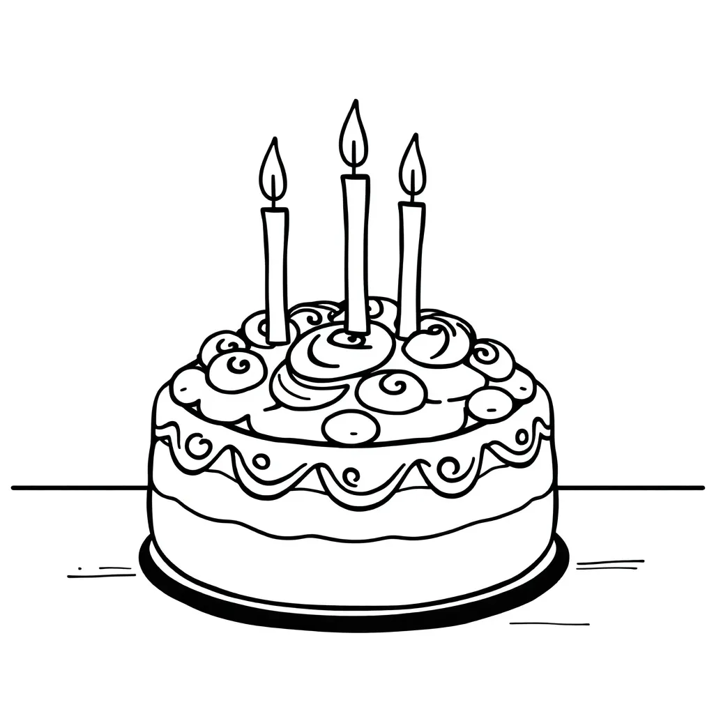 Cake coloring page
