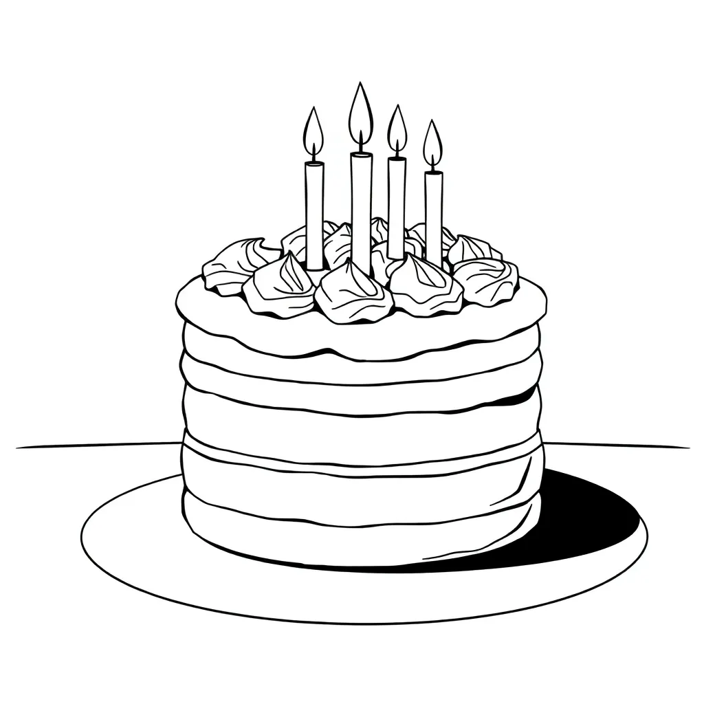 Cake coloring page
