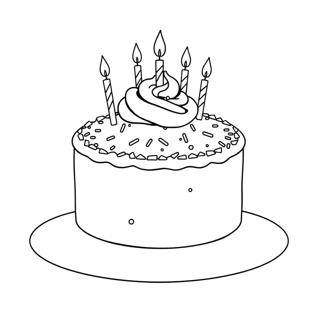 Cake coloring page