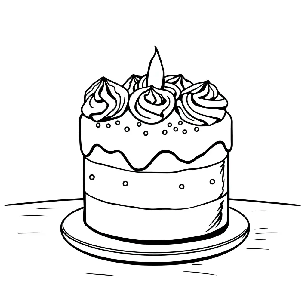 Cake coloring page