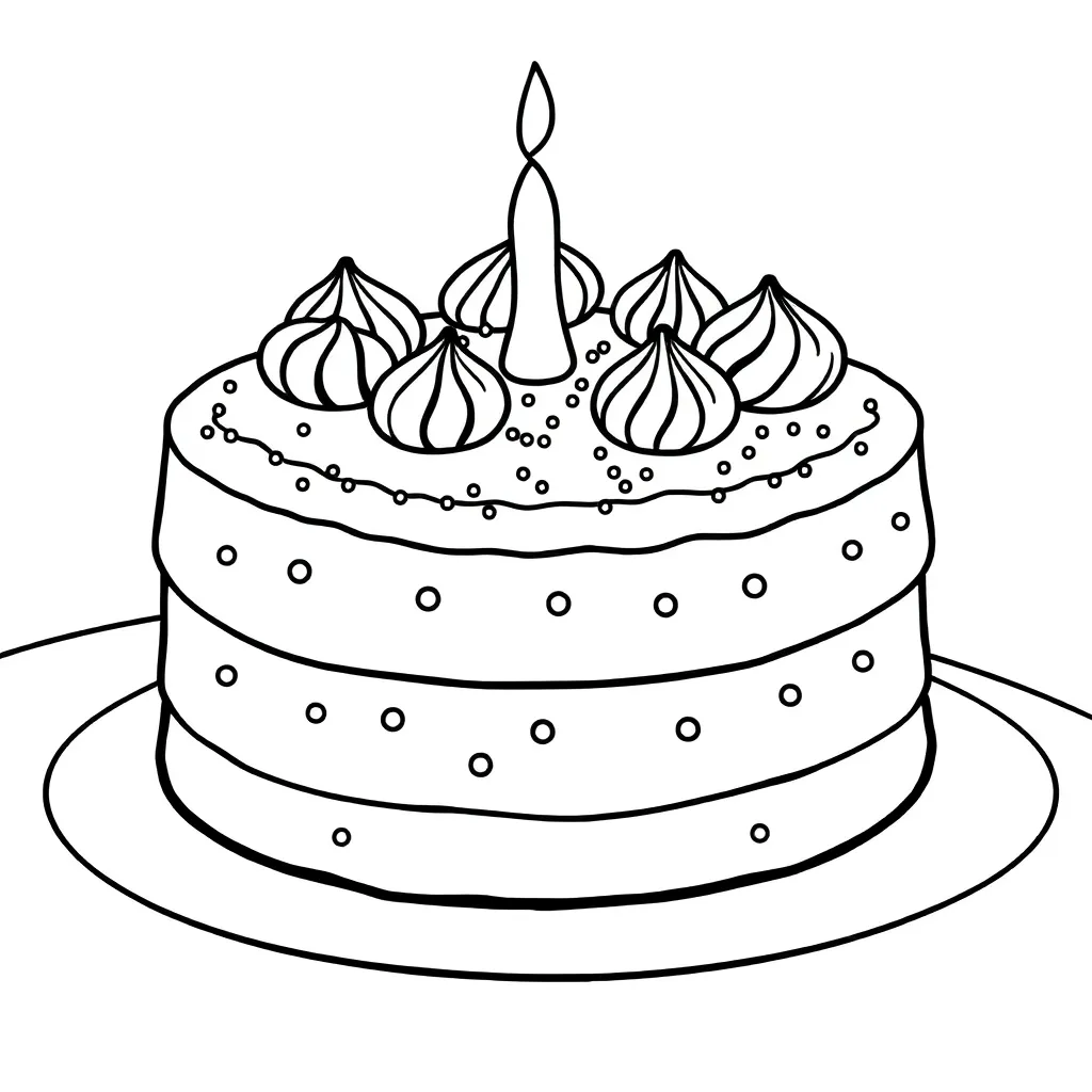 Cake coloring page