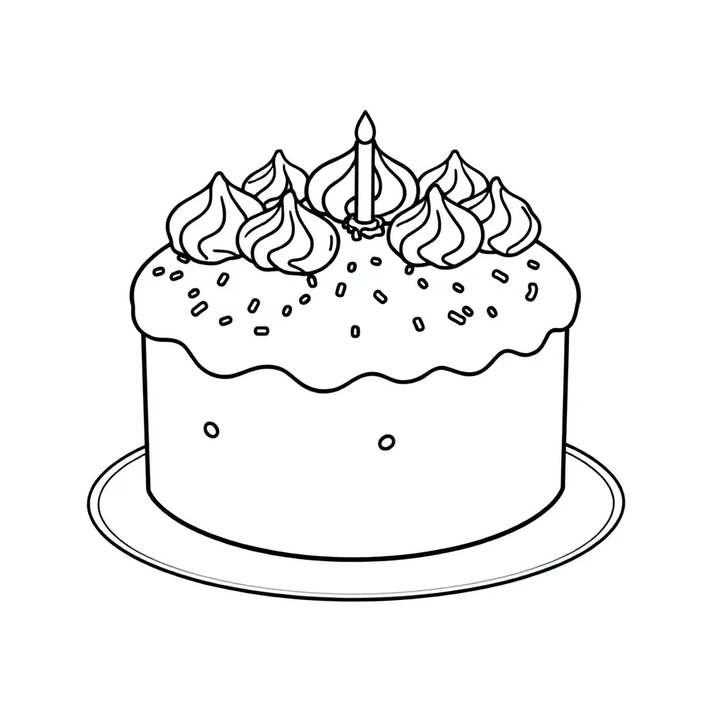 Cake coloring page