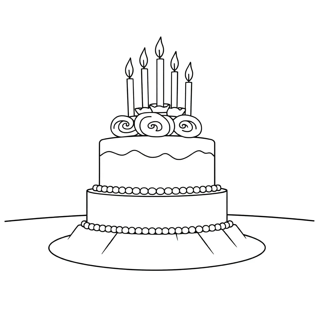 Cake coloring page