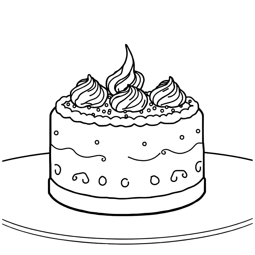 Cake coloring page