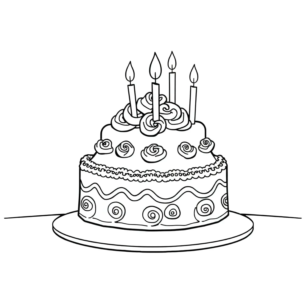 Cake coloring page