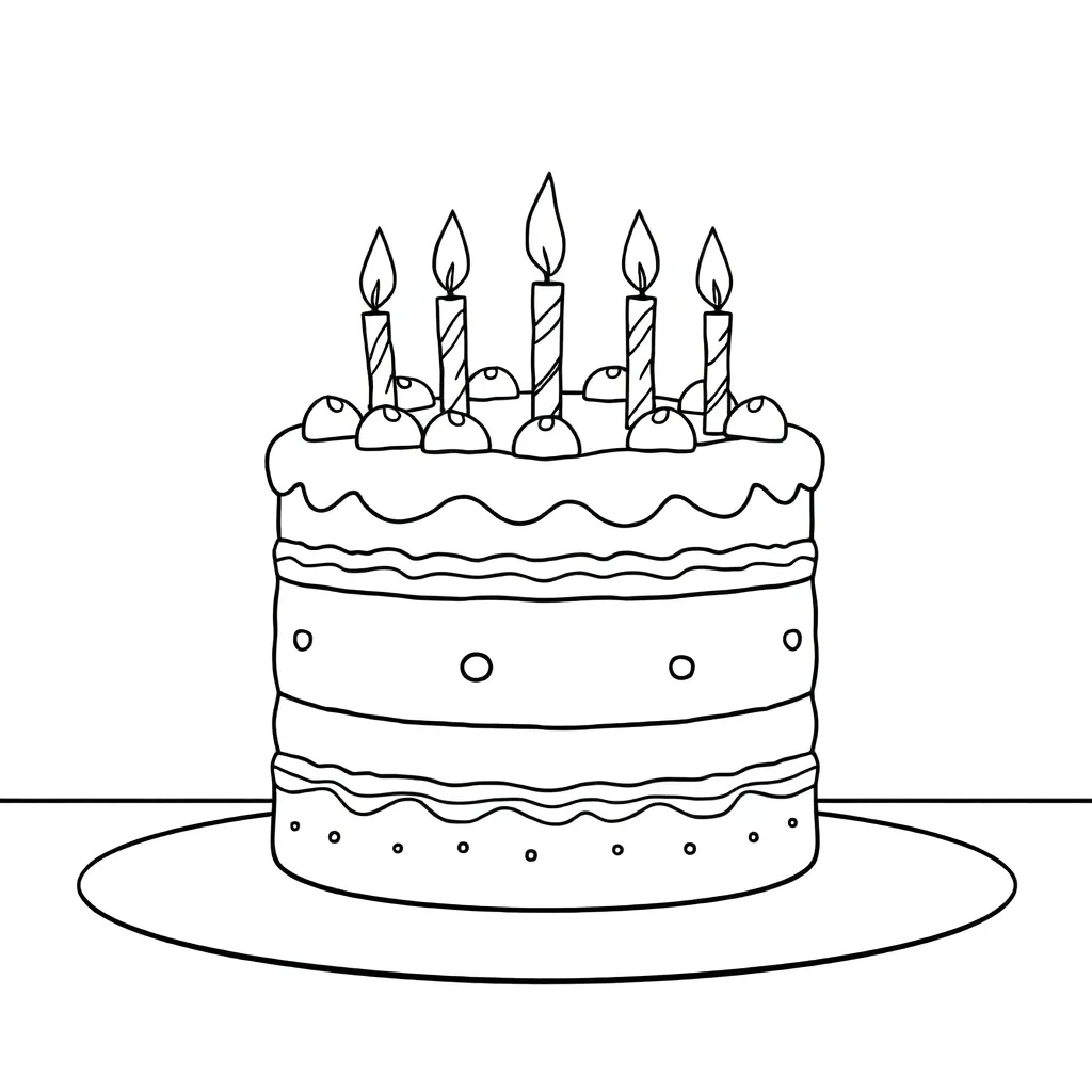 Cake coloring page