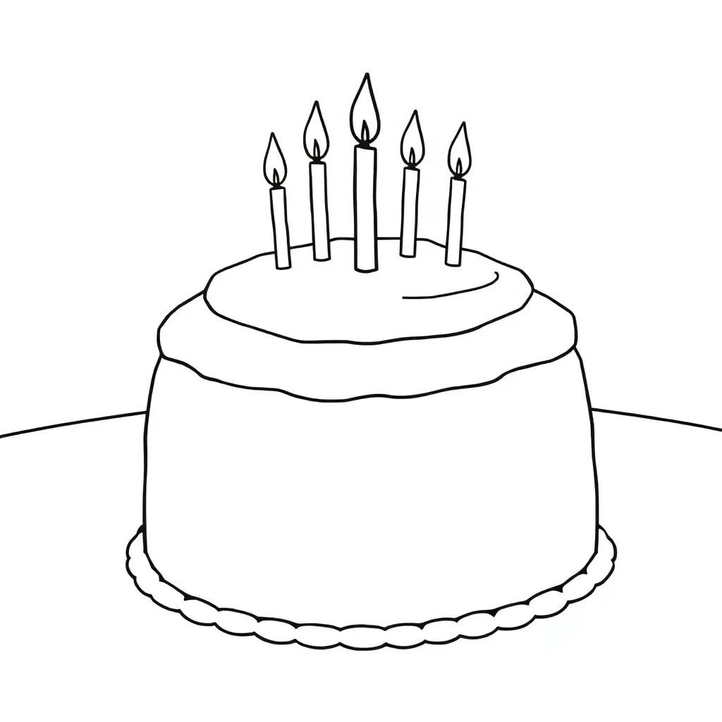 Cake coloring page