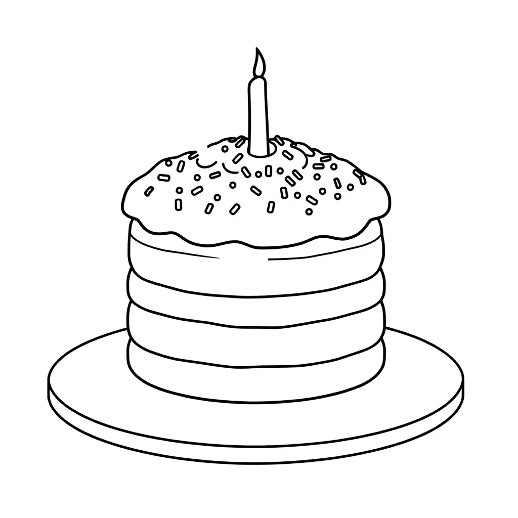 Cake coloring page