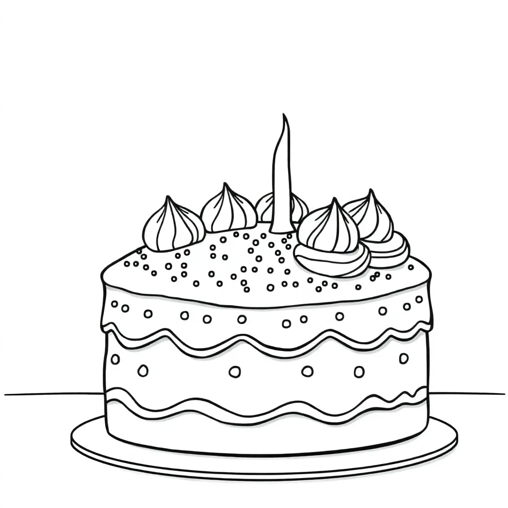 Cake coloring page