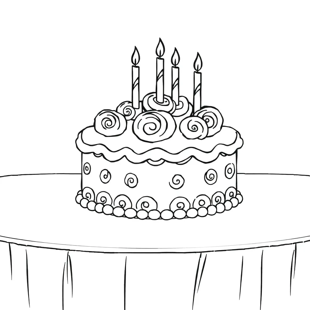 Cake coloring page