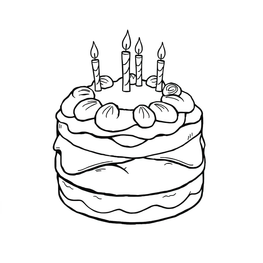 Cake coloring page