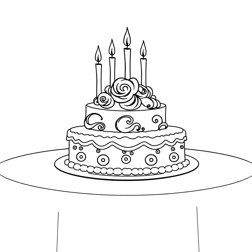 Cake coloring page