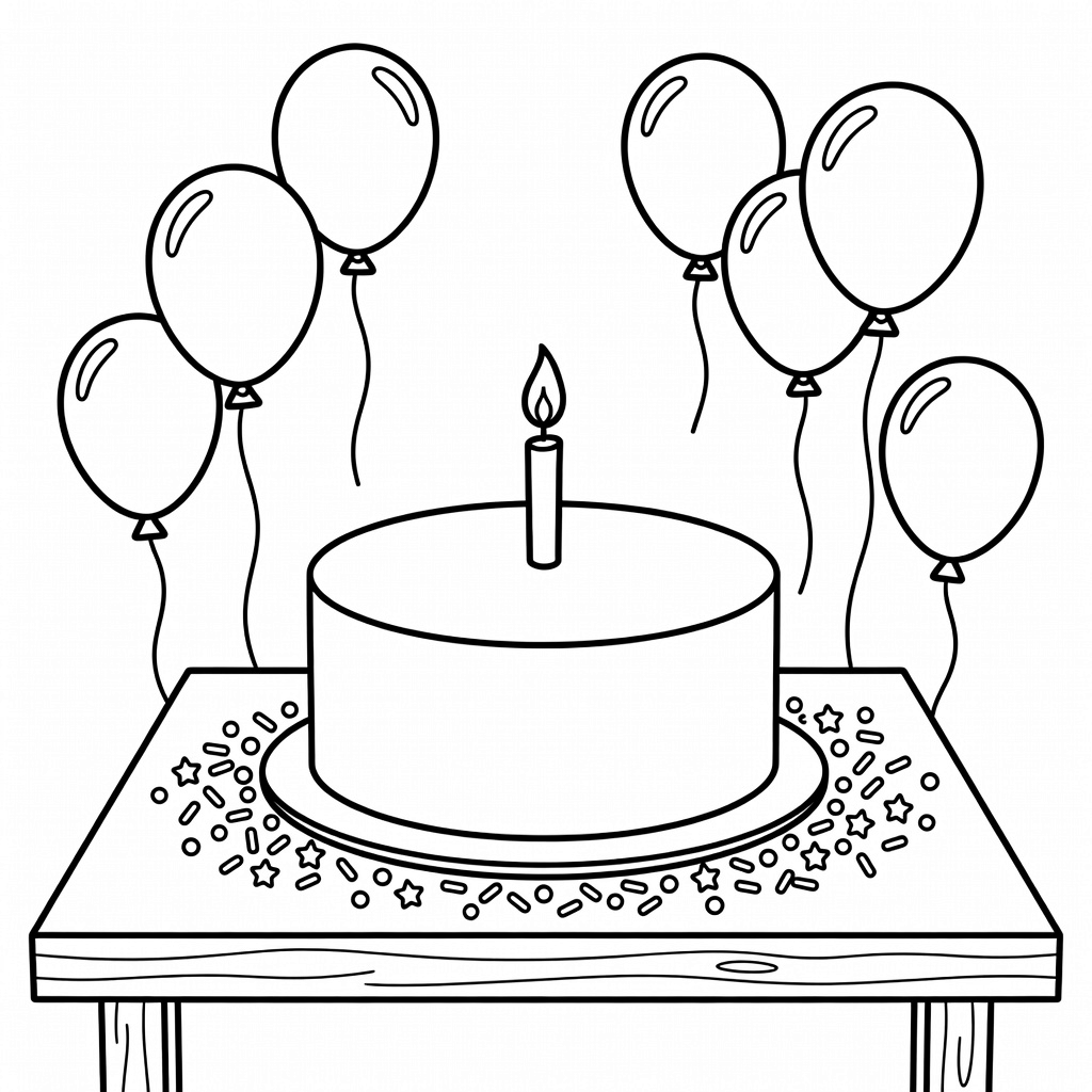 Cake coloring page