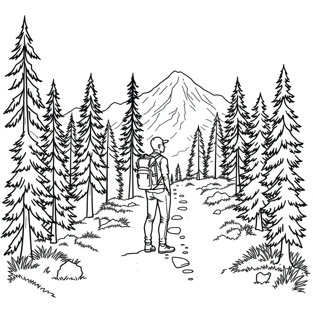 Camping & Hiking coloring page