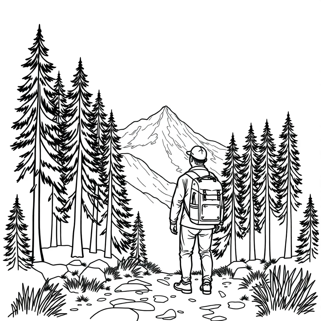 Camping & Hiking coloring page