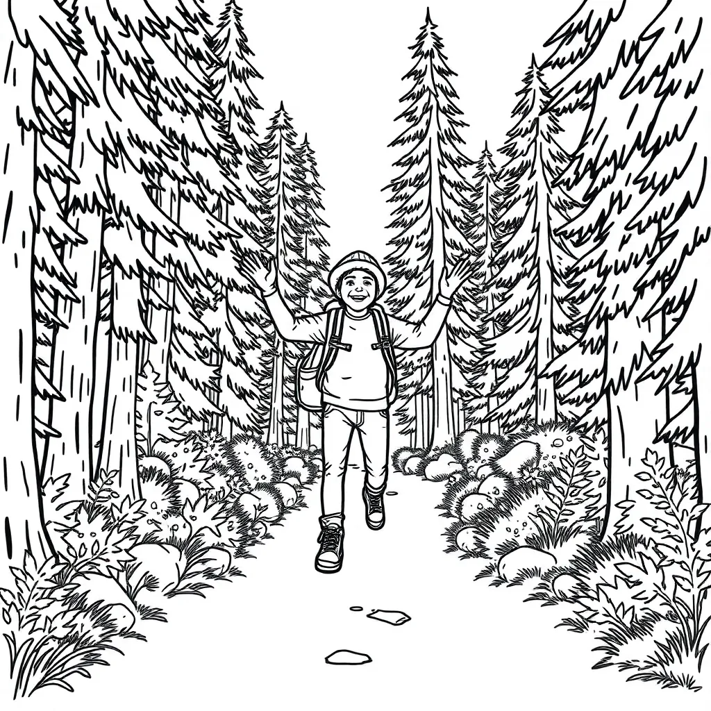 Camping & Hiking coloring page