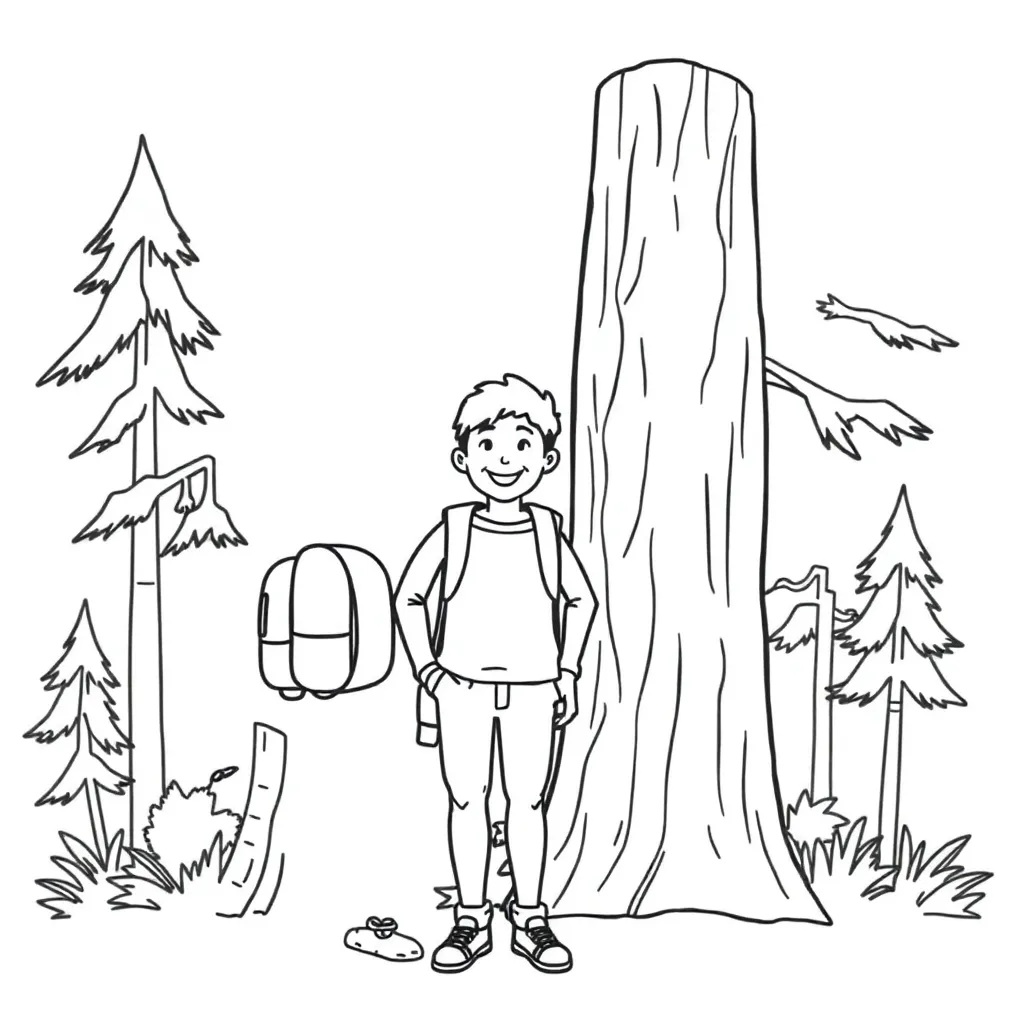 Camping & Hiking coloring page