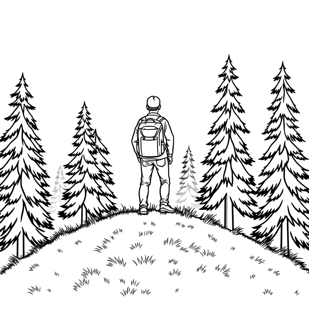 Camping & Hiking coloring page