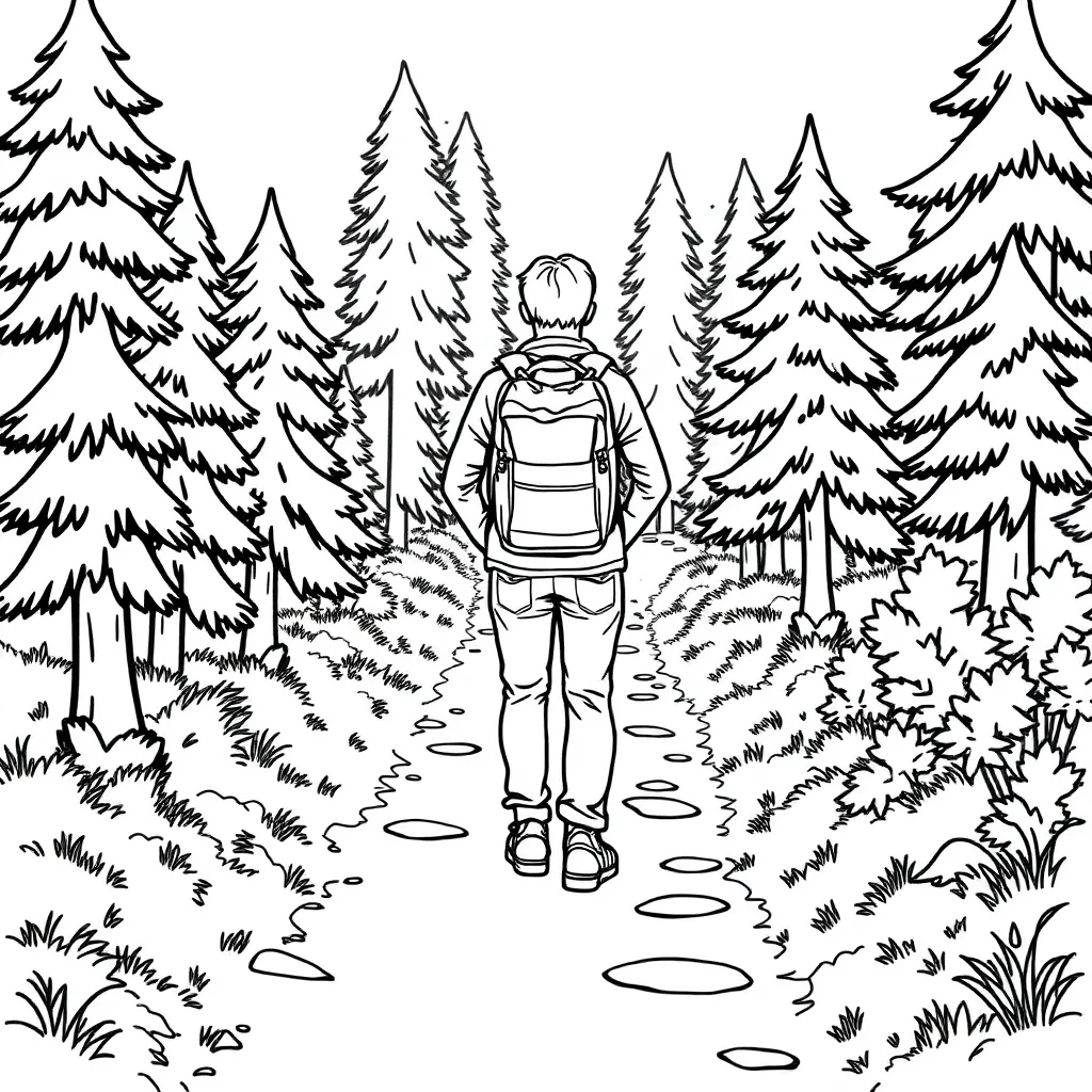 Camping & Hiking coloring page