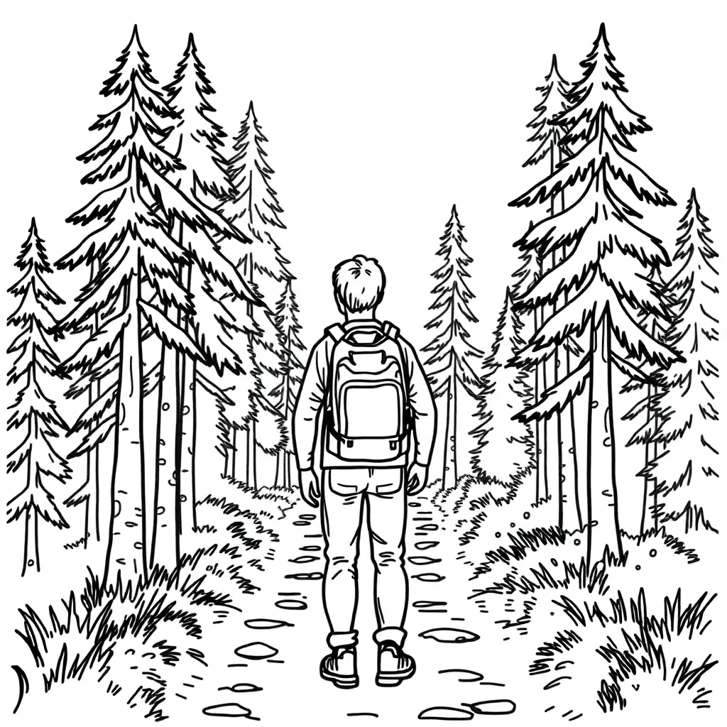 Camping & Hiking coloring page