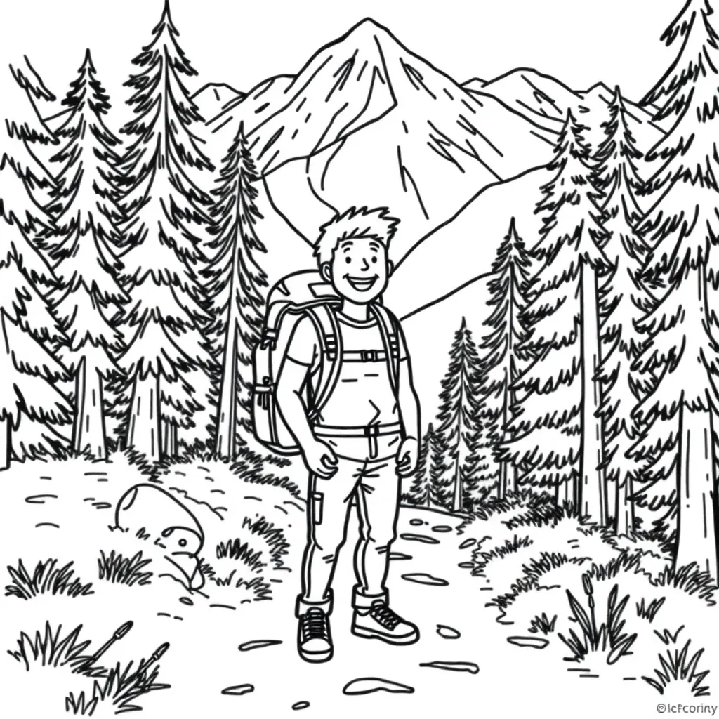 Camping & Hiking coloring page