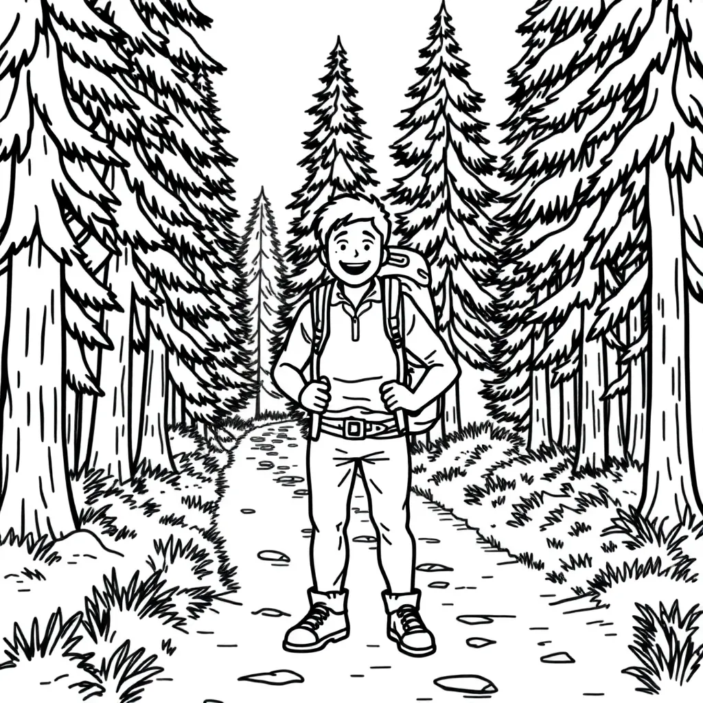 Camping & Hiking coloring page