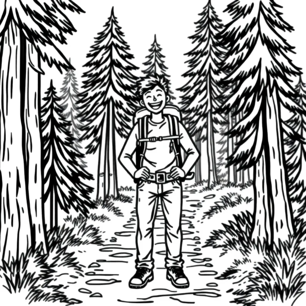 Camping & Hiking coloring page