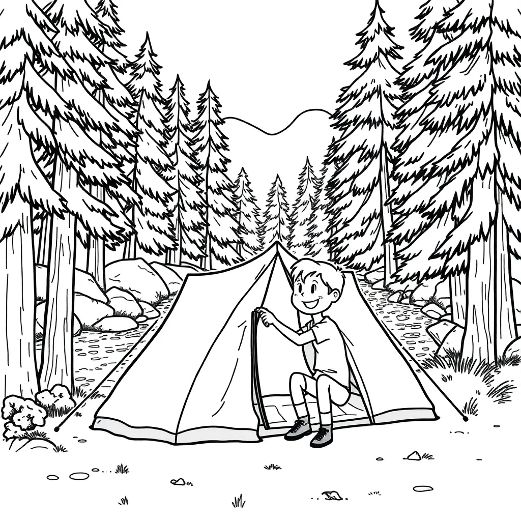 Camping & Hiking coloring page