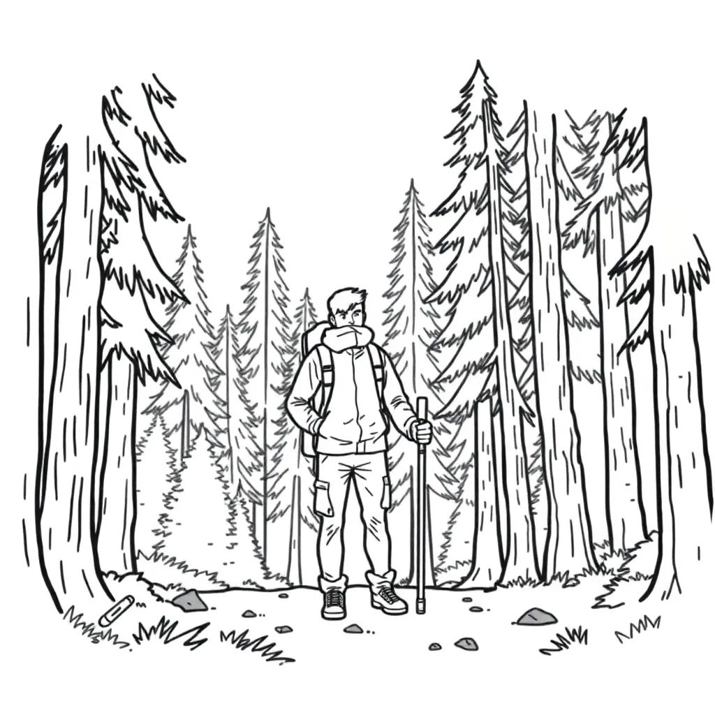 Camping & Hiking coloring page