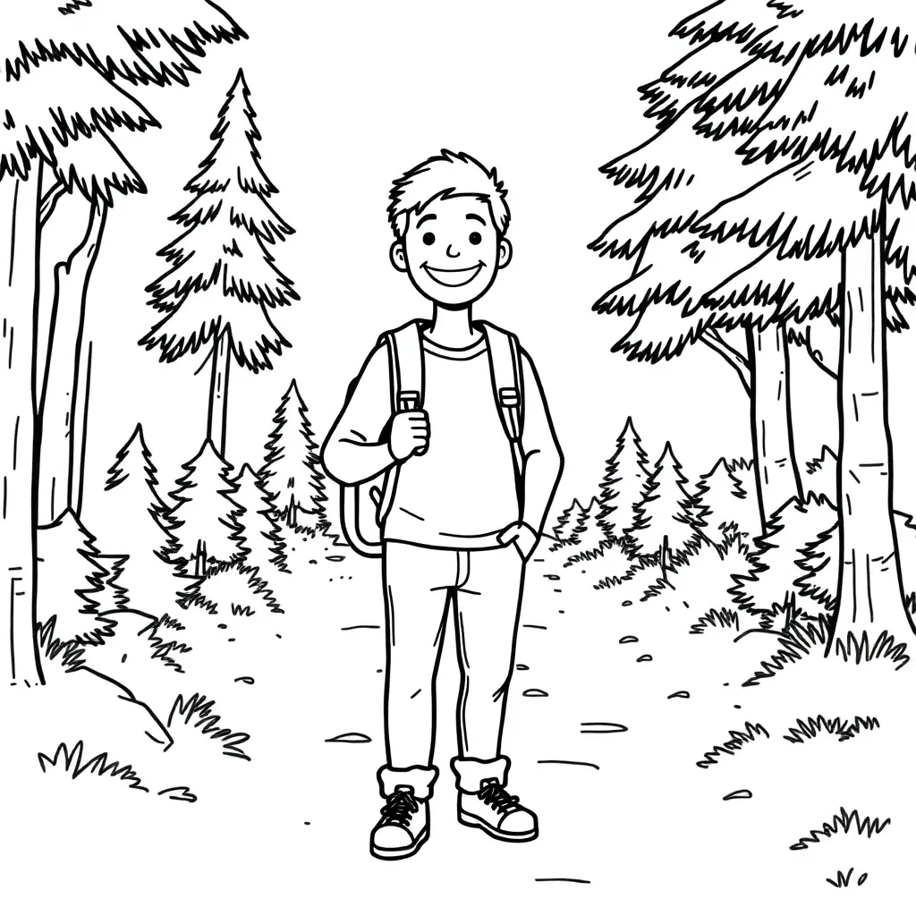Camping & Hiking coloring page
