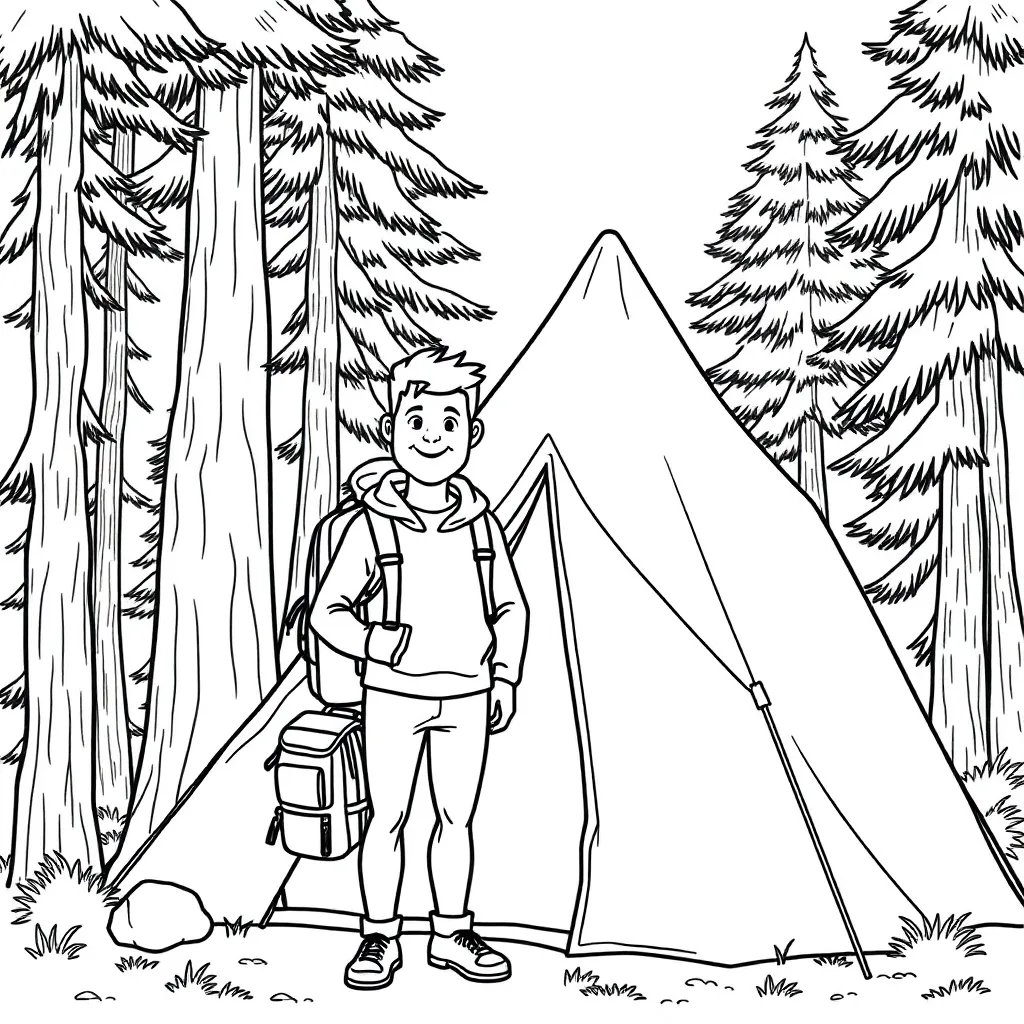 Camping & Hiking coloring page