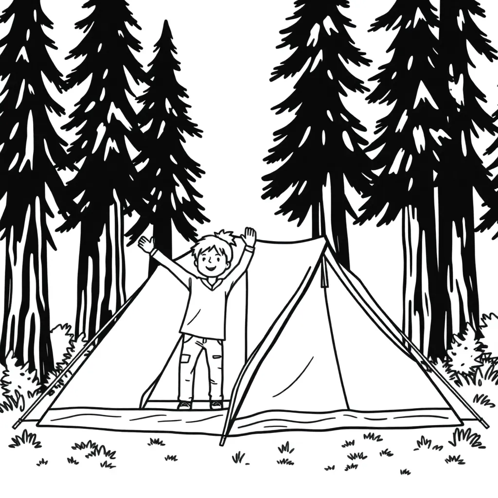 Camping & Hiking coloring page