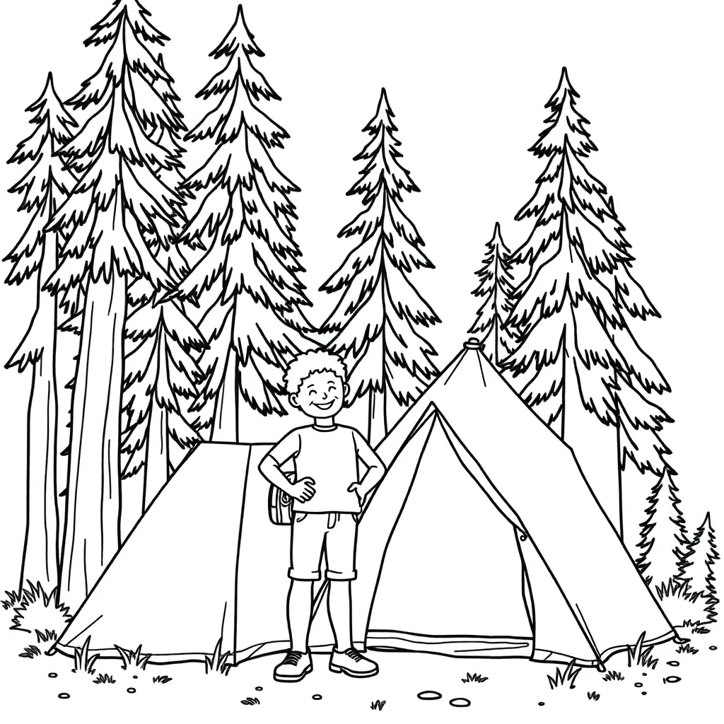 Camping & Hiking coloring page