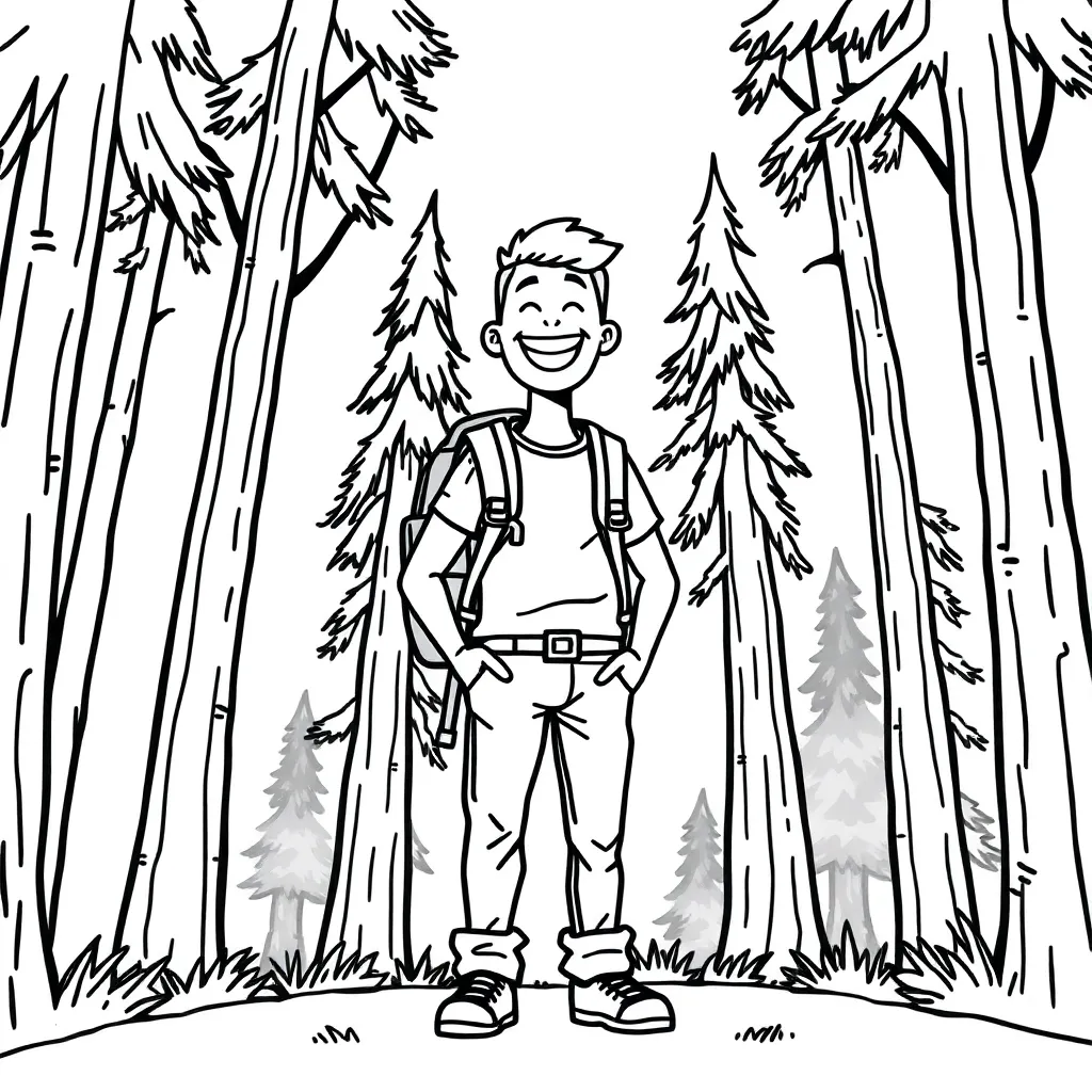 Camping & Hiking coloring page