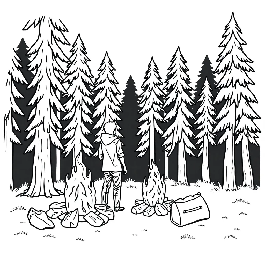 Camping & Hiking coloring page