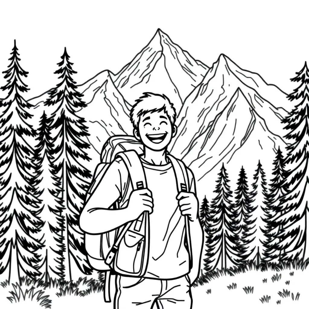 Camping & Hiking coloring page