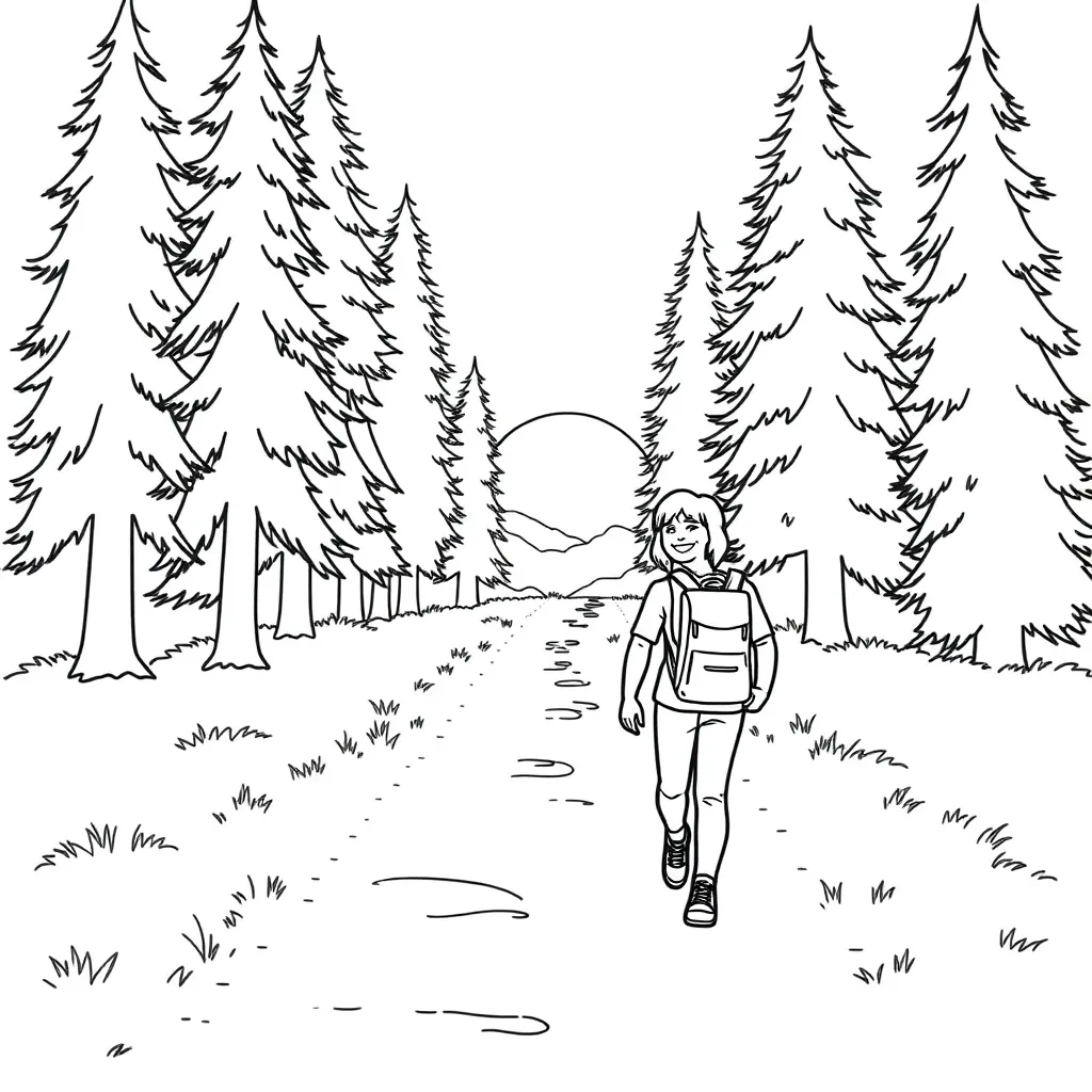 Camping & Hiking coloring page